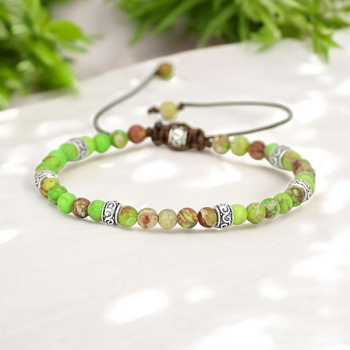 Green Imperial Jasper Round 4mm bracelet