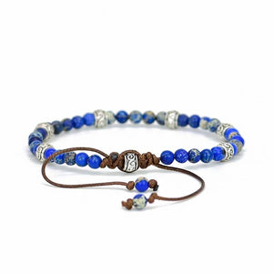 Navy Blue Imperial Jasper Natural Stone Bracelet for Serenity, Strength, and Protection