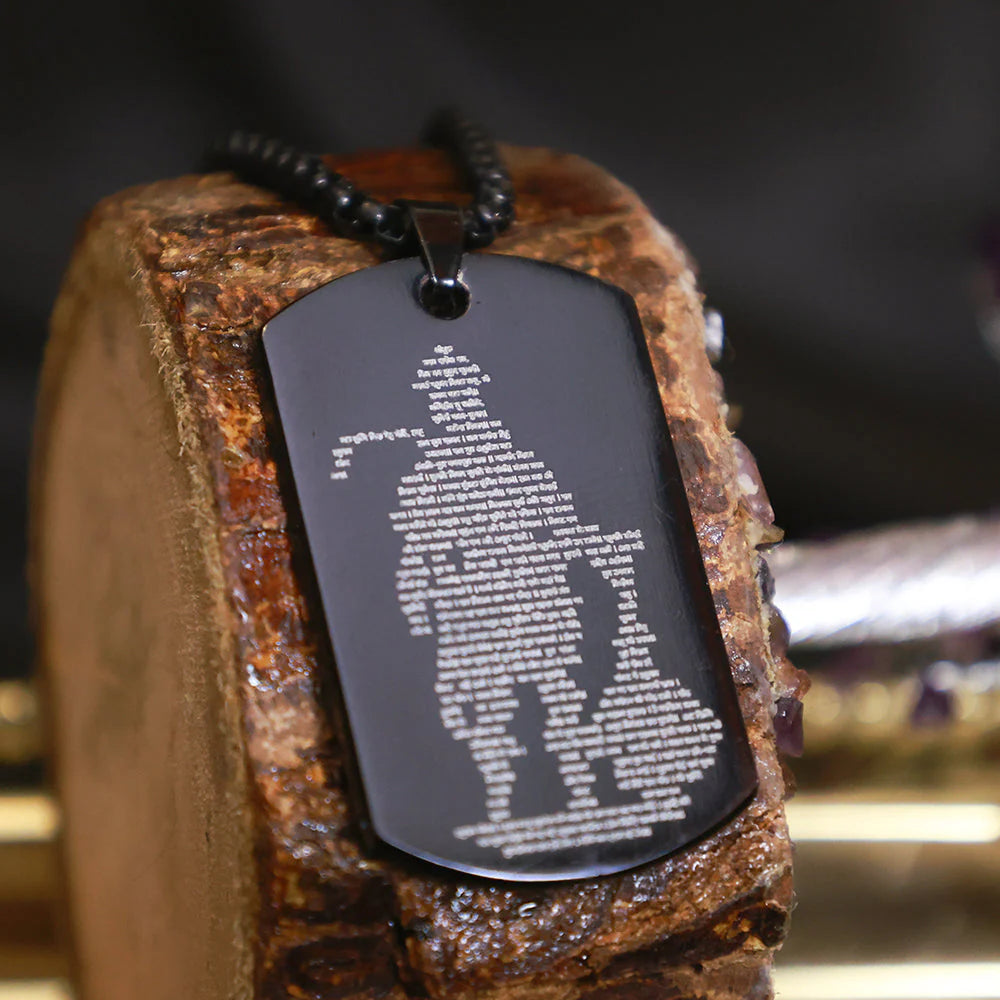 Hanuman Chalisa Kavach Necklace (Black)