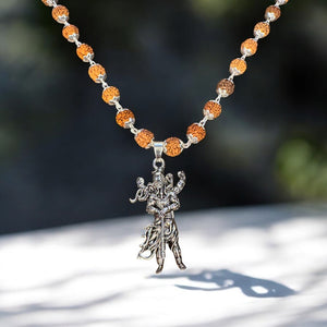 Lord Shiva Modern Rudraksha Mala Silver Plated