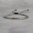 Hematite Silver Natural Stone Bracelet for Grounding, Focus, and Protection
