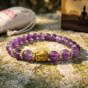 Amethyst Natural Buddha Stone Bracelet