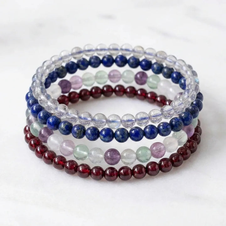 Capricorn Zodiac Energy Stone Stack of 4 Bracelet - Soultheory certified