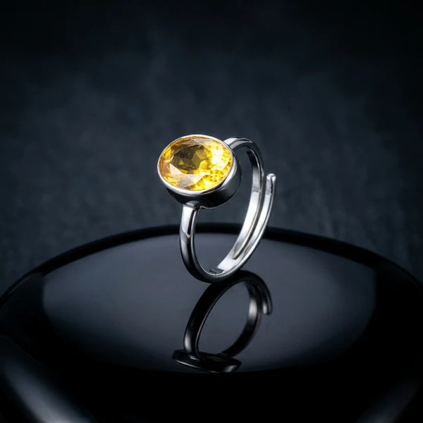 Natural Citrine Stone Ring