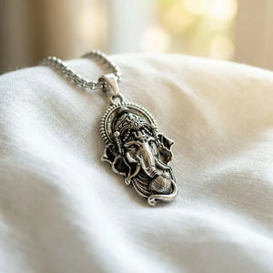 Ganesha Necklace Silver Plated