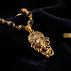 Karungali Necklace with Lord Ganesha Gold Plated Pendant