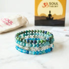 Gemini Zodiac Energy Stone Stack of 4 Bracelet