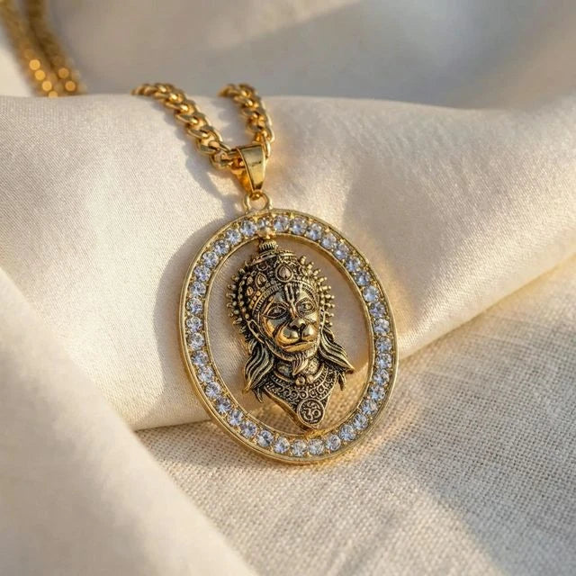 Hanuman Ji Face Pendant Necklace