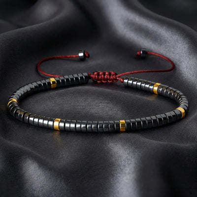 Hematite Natural Stone Bracelet for Grounding, Focus, and Protection - Soultheory certified