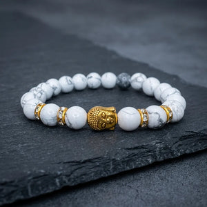 Howlite Natural Stone Buddha Bracelet