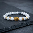 Howlite Natural Stone Buddha Bracelet
