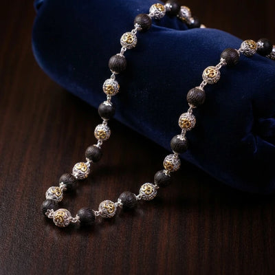 Karungali Mala with Om Beads - Soultheory certified