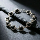 Karungali Malai Silver Cap Bracelet Modern - Ebony Wood