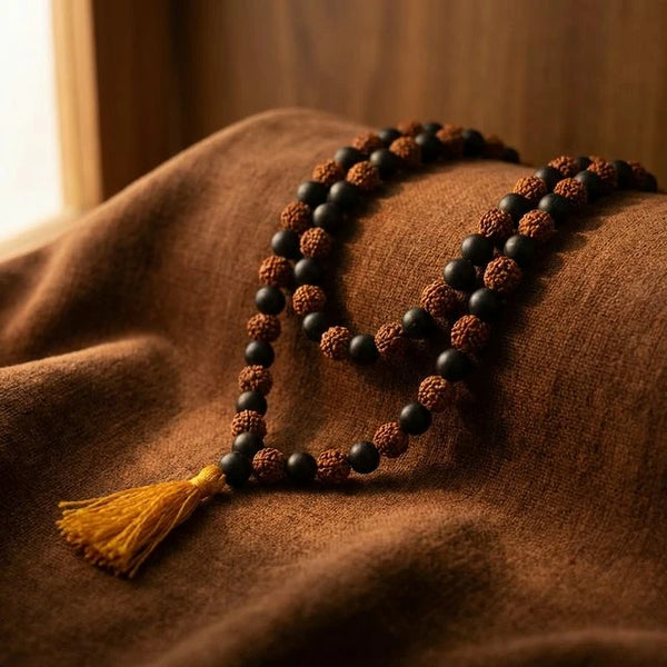 Original Rudraksha Karungali Mala - 108 + 1 Beads — packaging