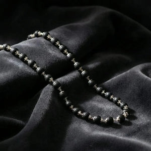 Karungali Malai Silver Cap Plated Necklace