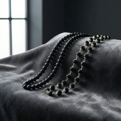 Karungali Malai 108-Beads & Karungali Malai Silver Cap Combo - Soultheory certified