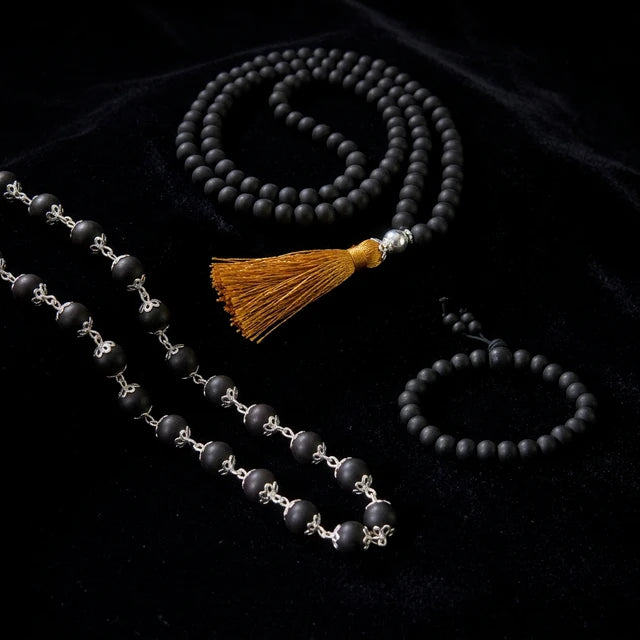 Karungali Trio Combo (Bracelet x Silver Cap Malai x Mala 108+1)