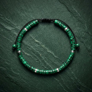 Malachite Natural Stone Bracelet for Stone of Protection, Transformation & Inner Strength — Soultheory certified