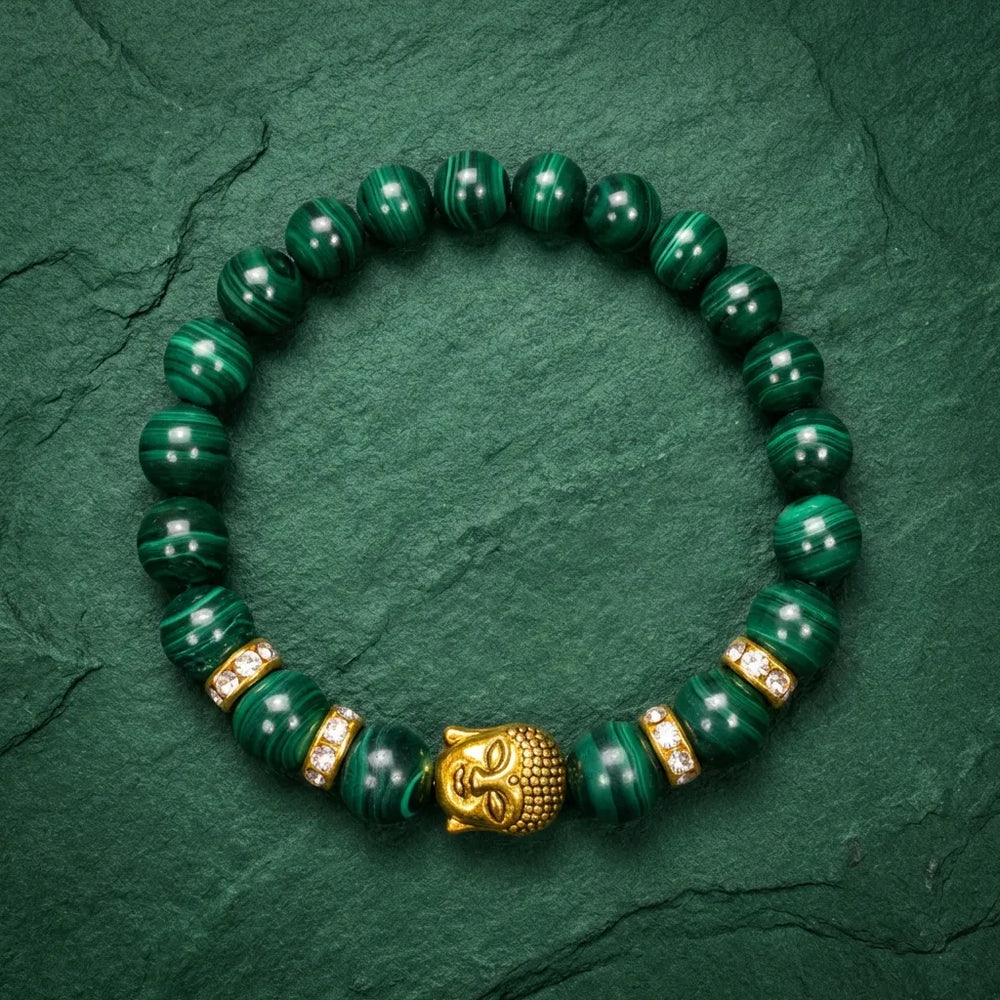 Original Malachite Natural Stone Buddha Bracelet