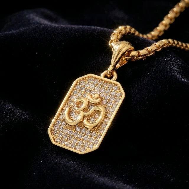 Om Diamond Pendant Necklace - Soultheory certified