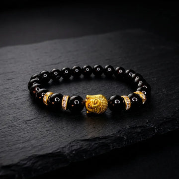 Black Onyx Natural Stone Buddha Bracelet