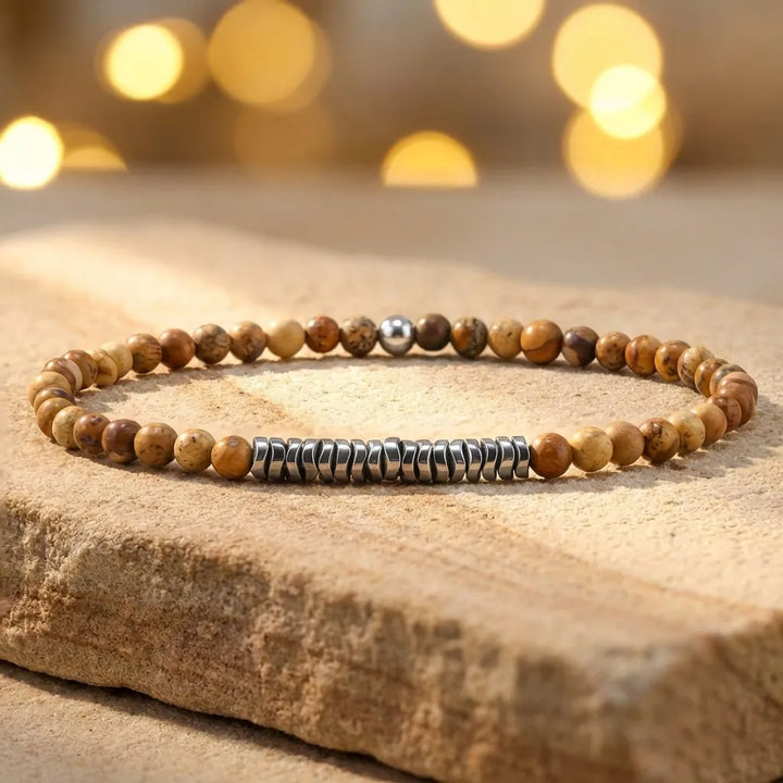 Picture Jasper Natural Stone Bracelet - Soultheory certified