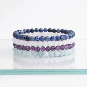 Pisces Zodiac Energy Stone Stack of 4 Bracelet