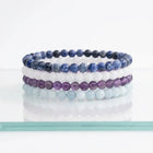 Pisces Zodiac Energy Stone Stack of 4 Bracelet