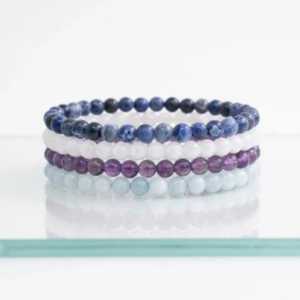 Pisces Zodiac Energy Stone Stack of 4 Bracelet