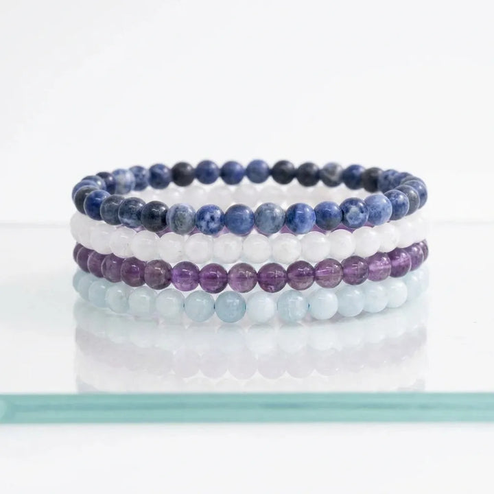 Pisces Zodiac Energy Stone Stack of 4 Bracelet - Soultheory certified