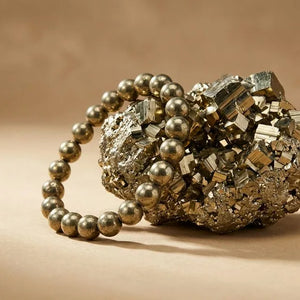 Pyrite Peru Bracelet with Pyrite Peru Cluster