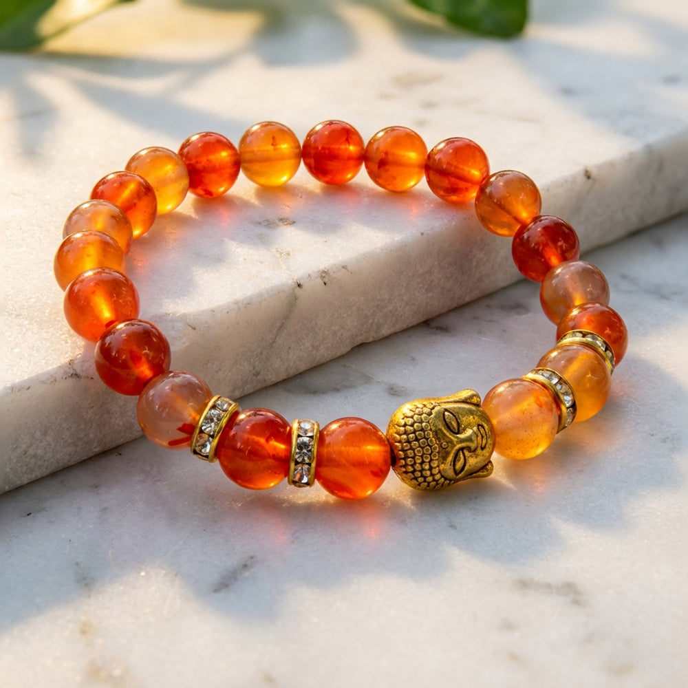 Red Carnelian Natural Buddha Stone Bracelet
