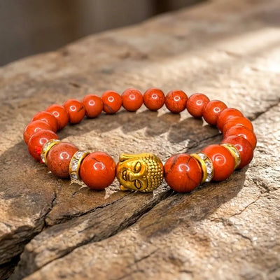 Red Jasper Natural Buddha Stone Bracelet - Soultheory certified