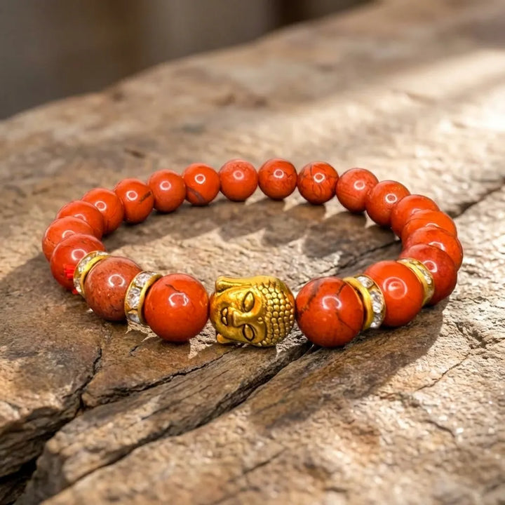 Red Jasper Natural Buddha Stone Bracelet - Soultheory certified