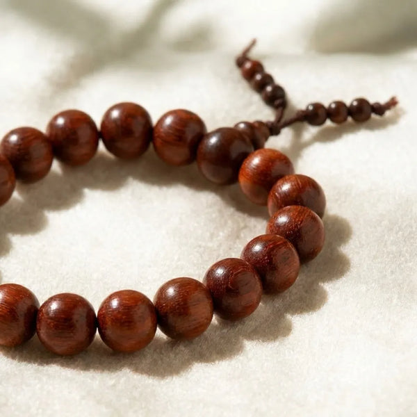 Original Red Sandalwood (Chandan) Bracelet — detail view