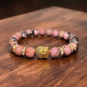 Rhodonite Natural Buddha Stone Bracelet