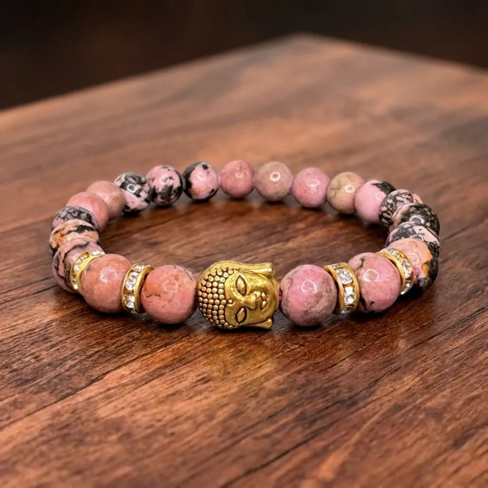 Rhodonite Natural Buddha Stone Bracelet