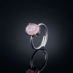 Natural Rose Quartz Stone Ring