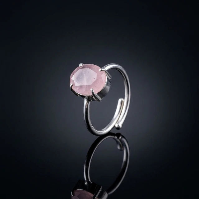 Natural Rose Quartz Stone Ring