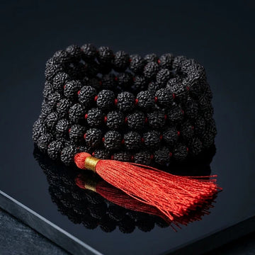 Original Black Rudraksha Mala - 108+1 Beads