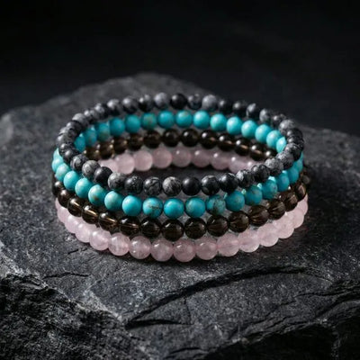 Scorpio Zodiac Energy Stone Stack of 4 Bracelet - Soultheory certified