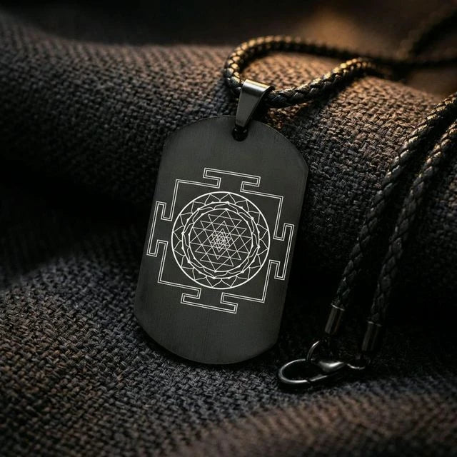 Prosperity Shree Yantra Tag Necklace Locket - Soultheory certified