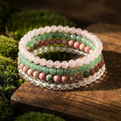 Taurus Zodiac Energy Stone Stack of 4 Bracelet - Soultheory certified