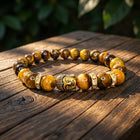 Tiger Eye Natural Stone Buddha Bracelet
