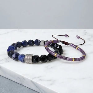 Visionary Pair : Lapis Lazuli & Amethyst Growth Set Couple Combo