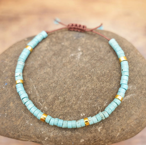 Turquoise Natural Stone Bracelet For Healing, Protection, and Inner Peace