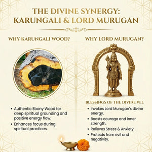 Murugan Om Vel Trishul Karungali Malai Silver Cap