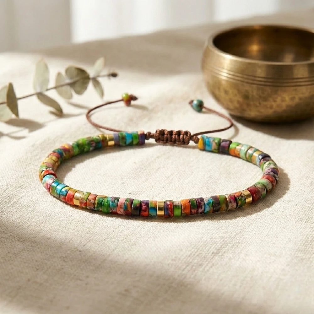 Multi-Imperial Jasper Natural Stone Bracelet For Balance, Protection, and Spiritual Growth