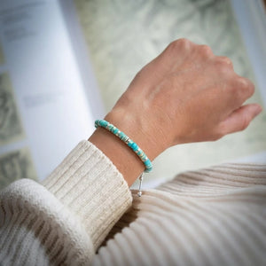 Blue imperial Jasper Natural Stone Bracelet For Stress Relief, Protection, and Spiritual Growth