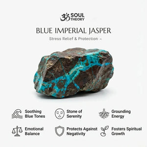 Blue imperial Jasper Natural Stone Bracelet For Stress Relief, Protection, and Spiritual Growth